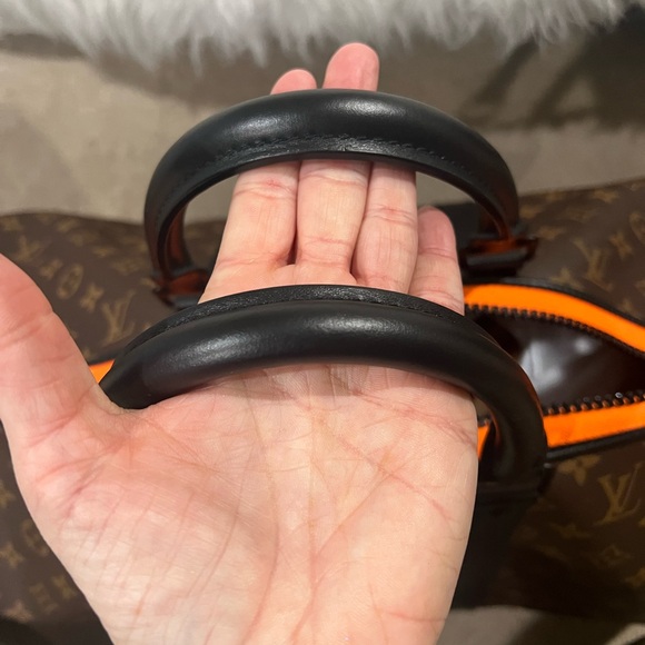 Louis Vuitton Brown Monogram Duffel with Orange Accents - Picture 3 of 7